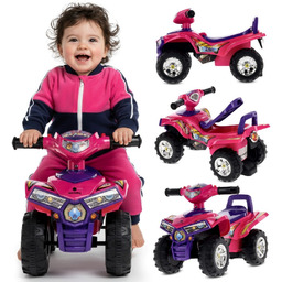 Jeździk dla dziecka na roczek Quad fioletowy różowy