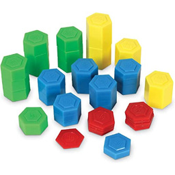 Learning Resources Hexagon Wagi Metryczny Waga 54-Kawałek Zestaw
