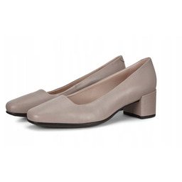 Ecco Czółenka Damskie Z Niskim Klockowym Obcasem Skórzane