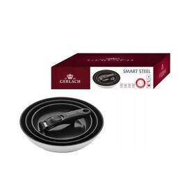 Gerlach Smart Steel Stalowe Patelnie 3X 20/24/28 CM