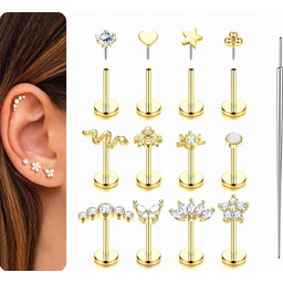 PIERCING TRAGUS 16G 18G 20G STAL CHIRURGICZNA KOBIETY