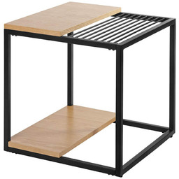 Drewniany stolik Galler 1522 King Home metalowy gazetnik