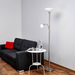 Lampa podłogowa Lindby Elaina, 180 cm, kolor nikiel,