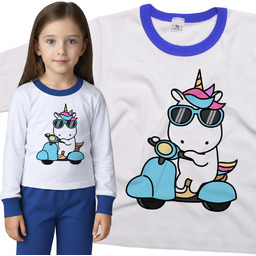 Piżama dziecięca Unicorn Jednorożec Na Skuterze 110/116
