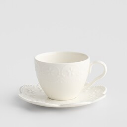 Filiżanka Ze Spodkiem Lace z motywem kwiatowym