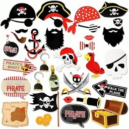 Rekwizyty do fotobudki pirackiej 30 szt. drewniane kołki