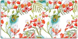 Ochronna podkładka na biurko Pawie pióra 120x60 cm,