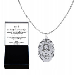 Naszyjnik Srebrny Pan Jezus Medalik Prezent 925 Pancerka