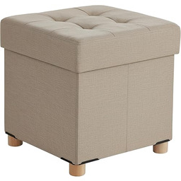 Relaxdays Taboret z miejscem do przechowywania, wyściełany, wys.