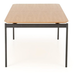 Stół rozkładany dąb naturalny / czarny mat 170