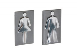 Oznaczenie toalety samoprzylepne -POSTAĆ 8,5 cm grafit -