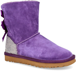 Stylowe śniegowce z kokardkami - SCAVIOLA S-312 FIOLETOWE