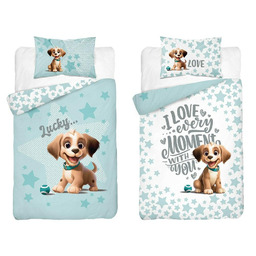 Detexpol Pościel bawełniana 100x135 4784 B Piesek miętowa