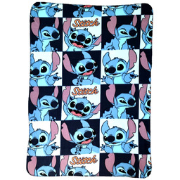 Wielokolorowy miękki kocyk Disney Stitch - szachownica.