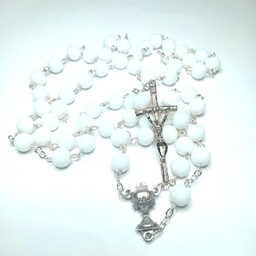 Różaniec do Pierwszej Komunii - kamień naturalny agat