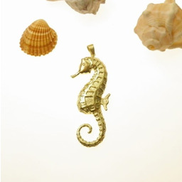 Wisiorek- Złoty konik morski duży