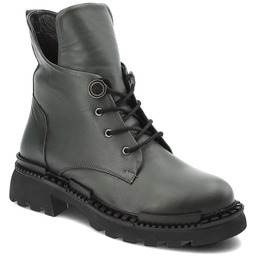 Artiker Zielone Botki Wygodne Obuwie Damskie