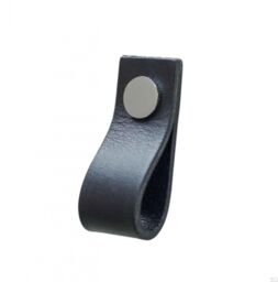 Uchwyt meblowy Loop Skórzany Czarny z Chromem