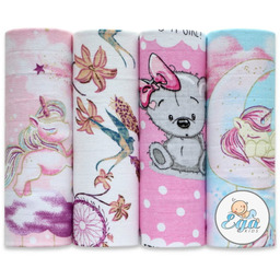 Ega Kids Zestaw Pieluszki Tetrowe Wzorzyste 4 szt.