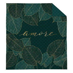 Detexpol Narzuta dekoracyjna 170x210 Amore liście zielona ciemna