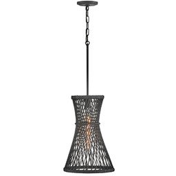 LAMPA WISZĄCA Twyla jednopunktowa, czarna, ręcznie tkany klosz