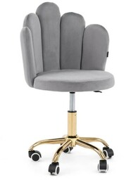 Krzesło obrotowe muszelka DC-6092S Welur Szary Złote nogi