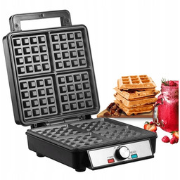 Gofrownica 4 gofry Regulacja Temperatury srebrny/czarny Fohere