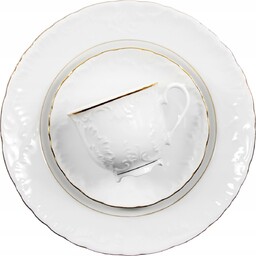 3604 Serwis Kawowy 6/21 Złota Linia Rococo Ćmielów