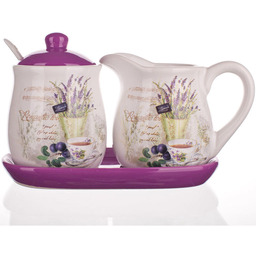 BANQUET Ceramiczny pojemniczek do mleka i cukierniczka Lavender,
