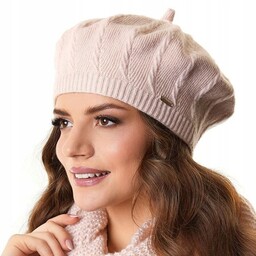 Beret damski BLANCA Pudrowy róż