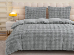 Pościel futrzana bardzo ciepła gruba z wytłaczanym wzorem