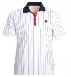 Koszulka tenisowa Fila Polo Stripes biała XXL
