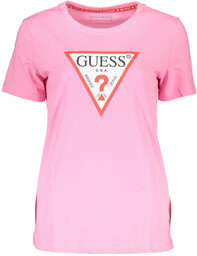 T-SHIRT Z KRÓTKIM RĘKAWEM GUESS JEANS RÓŻOWY