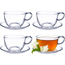 Filiżanki do herbaty ze spodkiem Zinal 250 ml,