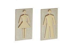 Oznaczenie toalety samoprzylepne -POSTAĆ 8,5 cm oliwka -