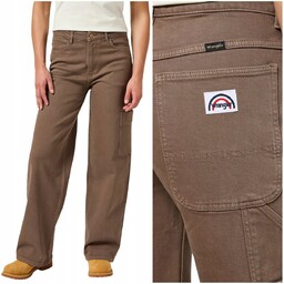 Wrangler WORKWEAR LOOSE wysokie luźne damskie spodnie bojówki