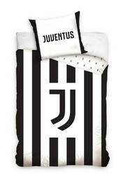Carbotex Pościel bawełniana 140x200 Juventus biała czarna