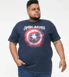 Duży T-shirt Męski Granatowy ''CAPTAIN AMERICA'' ROGERS-D555