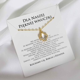 Naszyjnik złoty z dedykacją dla wnuczki od dziadków