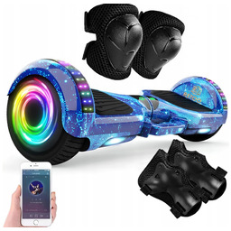 Deskorolka Elektryczna Led Deska Głośnik Bluetooth Ochraniacze Hoverboard