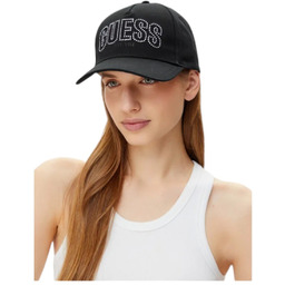 GUESS CZAPKA Z DASZKIEM INES COTTON CAP CZARNA