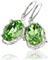 Kryształy Piękne Kolczyki Peridot Srebro