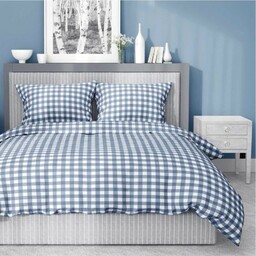 Pościel satynowa 220x200 Home Satin 54 niebieska biała