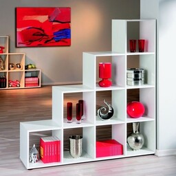 Regał schodkowy biały mat 139 x 33 x