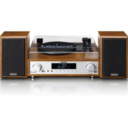 LENCO Gramofon MC-160WD Drewno, Napęd paskowy, BT, Kolumny