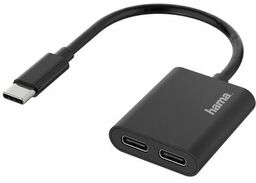 Adapter HAMA USB-C wtyk -2x gniazdo Ładowanie +