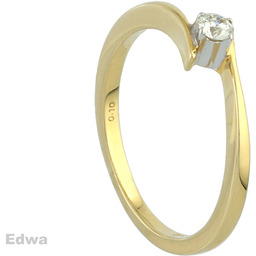 Pierścionek złoty z brylantem pr.585 roz.14