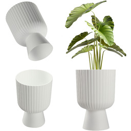 Doniczka na nóżce Golem 14 cm, biała