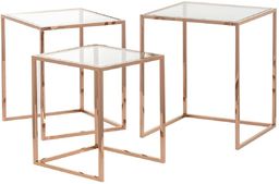 Komplet stolików Rush rose gold, 45 x 45