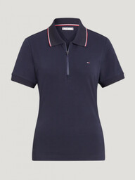Tommy Hilfiger Equestrian Koszulka polo CAMADEN Zip desert